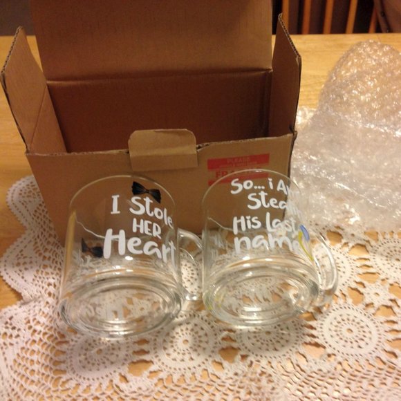 Wedding Gift Idea, Bride and Groom Coffee Cups - Picture 1 of 3